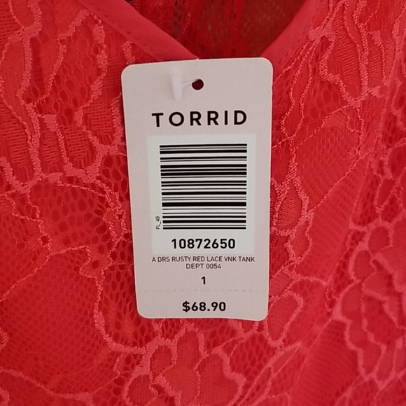 Torrid Sz1 Coral Floral Lace Skater Dress NWT - Picture 5 of 8